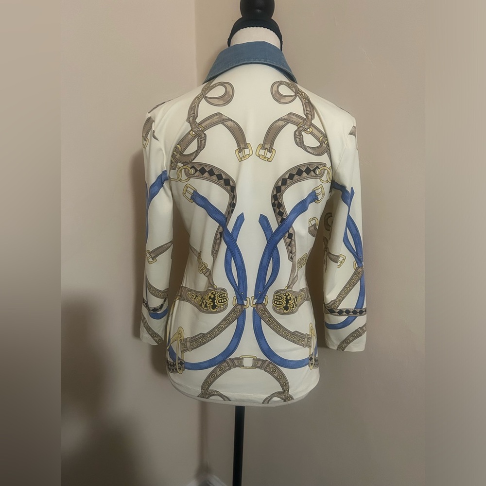 J.McLaughlin Equestrian Chambray Top - Picture 6 of 10